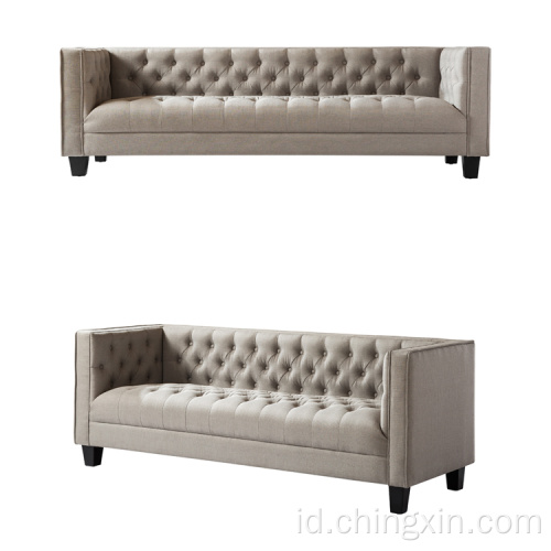 Set Ruang Tamu Gaya Eropa Tuffed Beludru Chesterfield Sofa Sofa Sette